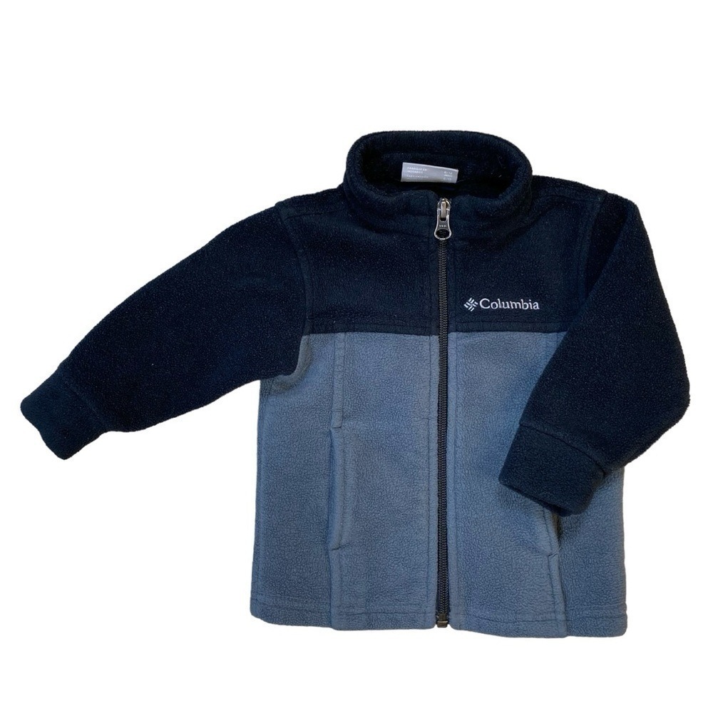 Columbia Kids Full Zip Fleece Jacket 6-12 Months Black Gray Colorblock